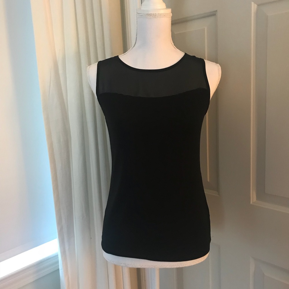 {Banana Republic} Fitted Tank With Sheer Panel